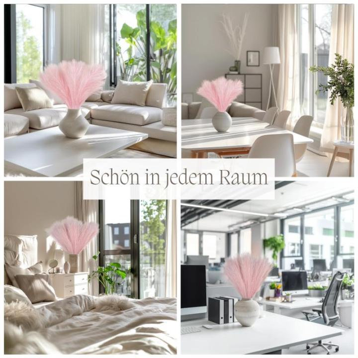 Kunstpampasgras, klein, kleur roze, 5 stelen, 55 cm lengte, kunstmatig pampasgras, woonkamer, droogbloemen voor slaapkamer, bruiloft, boho-decoratie