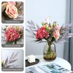 Meerdere stuks roze kunstrozen bloemen als echte kunstmatige plastic bloemen kleine kunstmatige hortensia's echte aanraking thuis bruiloft party decoratie bloemenarrangement tafeld