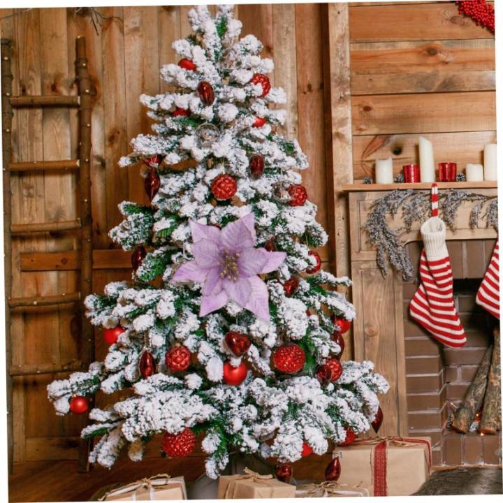 12St Doppelschicht kleine Weihnachtsblume künstliche weihnachtsblumen Blumendekor Weihnachten weihnachtsdeko künstliche blüten Weihnachtsbaumschmuck Party-Requisite Plastik Viol