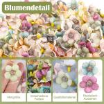 100 stuks decoratieve bloemen, kunstmadeliefjes, diameter 2 cm, mini kleurrijke madeliefjes, bloemkoppen, voor Valentijnsdag, bruiloft, bloemen, om te knutselen, doe-het-zelf decor