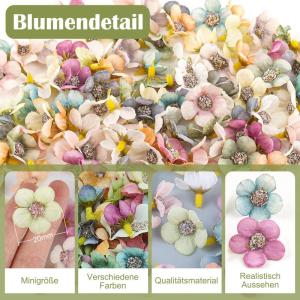 100 stuks decoratieve bloemen, kunstmadeliefjes, diameter 2 cm, mini kleurrijke madeliefjes, bloemkoppen, voor Valentijnsdag, bruiloft, bloemen, om te knutselen, doe-het-zelf decor