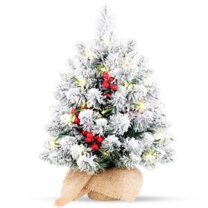 Kunstkerstboom (20-inch witte slanke kerstboom met verlichting)