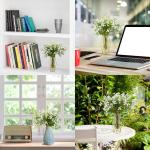 12 stuks Gypsophila babyadem boeket, Gypsophila plastic kunstgypsophila bloemen voor huisdecoratie bruiloft feest kantoordecoratie (wit (2# wit)