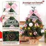 Mini kerstboom kleine kerstboom met verlichting LED tafel kerstboom klein kunstmatig versierd voor Kerstmis decoratie 60 cm