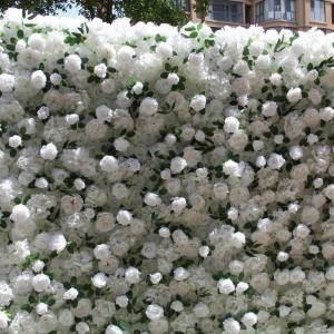 Simulierter Stoffhintergrund, Blumenwand, Simulierte Weiße Rosen, Grüne Pflanzen, Künstlicher Blumenwandhintergrund, Seidige 3D-Rosen, Dekoration Für Drinnen Und Draußen, Für