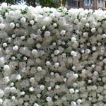 Simulierter Stoffhintergrund, Blumenwand, Simulierte Weiße Rosen, Grüne Pflanzen, Künstlicher Blumenwandhintergrund, Seidige 3D-Rosen, Dekoration Für Drinnen Und Draußen, Für
