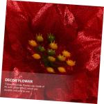 14 STK Künstliche Blumen Strauß Kleine Weihnachtsdeko Christbaumschmuck Weihnachtsstern Gefälschter Weihnachtsstern Blumengirlande Mini-weihnachtsschmuck Mini-Kranz Gold Sport R