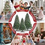 Nordmann Kunstkerstboom met sneeuweffect, dennenappels en rode bessen, 180 cm, automatische dennenboom, kunstkerstboom met metalen standaard, Nordmann-spar, moeilijk ontvlambare ke
