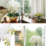 Kunstblumen Künstliches Phalaenopsis-Blumenarrangement – ​​Seidenorchideen für Heimdekoration, Hochzeiten, Partys und Büro – lebensecht für jeden Anlass