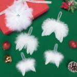 10 stuks Kerstmis engelenvleugels veren kerstboomversiering witte kerstboom decoratie veren vleugels hanger ornament voor doe-het-zelf handwerk