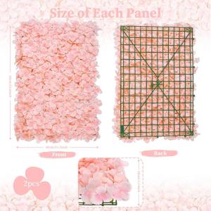 Blumen-Wandhintergrund – Blush 2 Stück Blumen-Wandpaneele 0,4 x 1,2 m, Seidenblumen-Wanddekoration für Hochzeit, Party, Abschlussball, Abschlussfeier, Brautparty, Dekoration