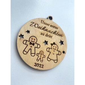 Eerste kerst voor derde kerstboom versiering met naam kerstdecoratie gemaakt van hout peperkoek kerstboom kerstdecoratie kerstboomversiering