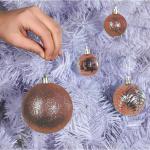 champagne kerstbalornamenten voor kerstversiering - 36 stuks kerstboom onbreekbare ornamenten met ophanglus voor vakantie- en feestdecoratie (combo van 6 stijlen in 3 maten)