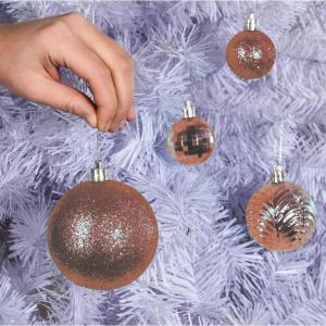 champagne kerstbalornamenten voor kerstversiering - 36 stuks kerstboom onbreekbare ornamenten met ophanglus voor vakantie- en feestdecoratie (combo van 6 stijlen in 3 maten)