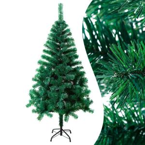 Pvc-kunstkerstboom, 150 cm, 300 takken, natuurgetrouw, kerstdecoratie, kerst, snel op te zetten, klapsysteem, moeilijk ontvlambaar en metalen standaard, groen