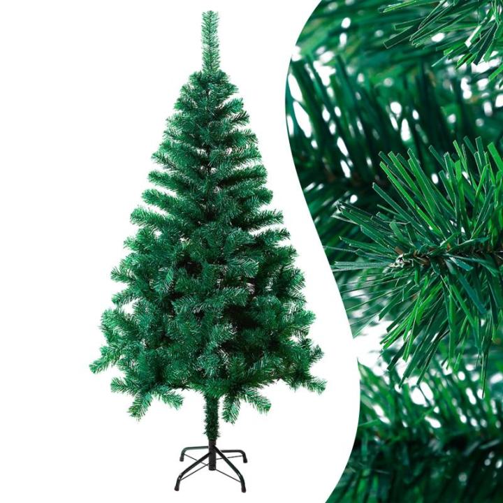 Pvc-kunstkerstboom, 150 cm, 300 takken, natuurgetrouw, kerstdecoratie, kerst, snel op te zetten, klapsysteem, moeilijk ontvlambaar en metalen standaard, groen