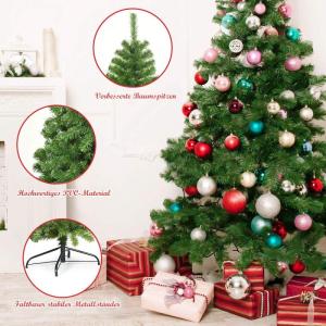Kunstkerstboom, 180 cm/225 cm, dennenboom met metalen standaard, kerstboom 928/1346 twijgen, pvc-naalden, kunstboom, Kerstmis, klapsysteem, groen (225 cm)