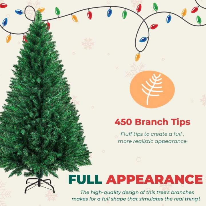 Künstlicher Weihnachtsbaum mit dicken Zweigspitzen, abnehmbarer Metallständer, saisonale Dekoration, Baum für Winterparty, 2,4 m