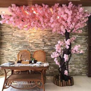Dichte Kunstmatige Kersenbloesem Bomen Roze Wensboom Prachtige Zijden Nep Sakura Bloemenboom voor Binnen Buiten Huwelijkspartij,1.5x1.2m