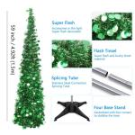 Kunstkerstboom, 1,5 m, opvouwbare pop-up kerstboom met pailletten voor Kerstmis, feestbenodigdheden, huisdecoratie, rood