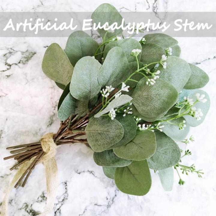eucalyptus decoratie simulatie groene eucalyptus laat takken zilveren dollars eucalyptus plant bulk voor bruiloft, tuin, huis, kantoor decoratie (groen, 48 stuks)