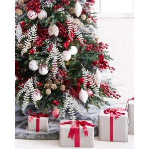 68 cm, set van 4 , kunsttak, kerstdecoratie, glitter, kerstbladeren voor kerstboom, Nieuwjaar, ornamenten, kunstvaren voor feestdagen, eettafeldecoratie, wit