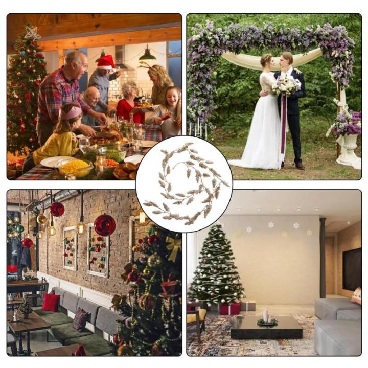 Künstliche Reben, 63 Zoll künstliche Ranken, dekorative Ranken, Weihnachten, Elastische Blattschnur für EIN warmes und harmonisches Wiedersehen mit der Familie
