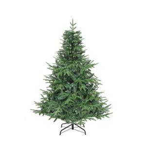Premium kunstkerstboom, 152 cm, ca. 450 takpunten, PE spuitgegoten en pvc, natuurgetrouwe dennenboom met klapsysteemframe en metalen standaard, snelle montage voor thuiswinkels, 15