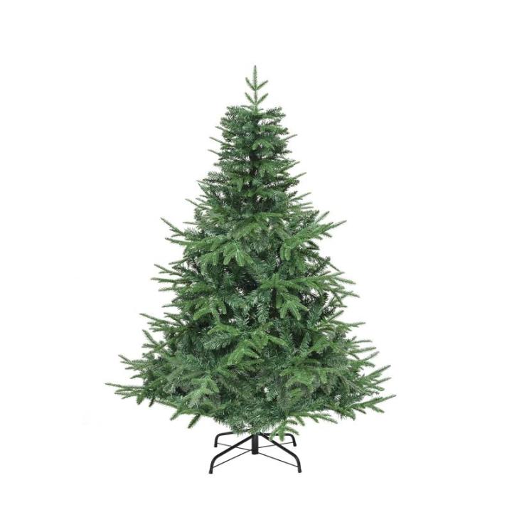 Premium kunstkerstboom, 152 cm, ca. 450 takpunten, PE spuitgietwerk en pvc, natuurgetrouwe dennenboom met metalen standaard en klapsysteemframe, snelle montage voor thuiswinkels, 1