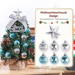 Mini kerstboom kleine kerstboom met verlichting LED tafel kerstboom klein kunstmatig versierd voor Kerstmis decoratie 60 cm