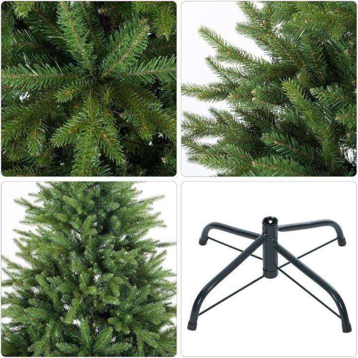 Unbeleuchtete, aufklappbare Premium-Weihnachtsbäume aus Fichte, Metallständer, aufklappbare Zweige, einfache Montage for Zuhause, Büro, Party(10FT)