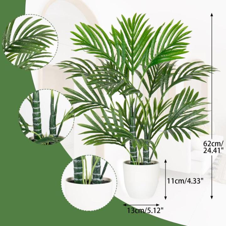 Kunstplant, palm, , kunstpalm, grote tropische esthetische decoratie voor woonkamer, slaapkamer, kantoor, huis (groen, 58 cm)