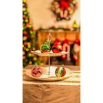 9pcs 6cm , Kerstboomballen, Elfenthema Rood Groen Wit, Kerstboomdecoratie, Uitgerust met Touw Kraftpapier Inpakpapier