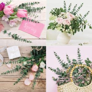 24 stuks eucalyptus kunstmatige eucalyptus planten, bladeren, decoratie, zilveren dollar voor bruiloftsfeesten, feesten, thuis, tafeldecoratie, bloemenarrangement, groen