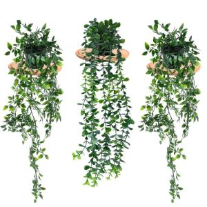 3 stuks hangplanten, , hangend als echte klimop, voor buiten, kamer, huis, muur, tuin, decoratie