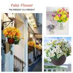 Kunstmatige Nep Zijde Bloemen 6 Bundels Faux Zijde Daisy Wilde Bloemen Groen Struiken Planten Plastic Struiken Indoor Boerderij Outdoor UV Bestand Tuin Planter Decoratie