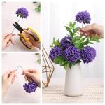 , 20 stuks dahlia-bloemen met bladeren en stelen, doe-het-zelf paarse dahlia-schuim bloem voor bruiloft, boeketten, bloemen, centerpieces, arrangementen feesttafels,