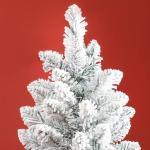 Kunstkerstboom, 210 cm met 180 ledlampen, 405 takken, opvouwbare standaard, voor kerstfeest, binnen, groen + wit