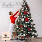 Nordmann Kunstkerstboom, groen, 180 cm, bedrieglijk echte en natuurgetrouwe dennenboom, met standaard, 180 cm