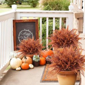12 stuks herfst outdoor 40 cm kunstgras vallen plant Boston nep varen plant UV-bestendige grassen decoratie voor tuin terras paden veranda