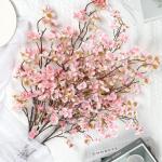 4 stuks kunstkersenbloesem, takken, roze perzikbloemen, 100 cm, kunstbloemen, bulk, lente, zijden bloemen, planten, bundel, lange stelen voor bruiloft, feest, tafel, vaas, decorati