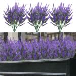 12 bundels kunstlavendel, kunstbloemen, UV-bestendige kunstbloemen, net echt, kunstbloemen, balkon, kunstbloemen, decoratie, binnen en buiten, boeket, kunstbloemen voor huis, tuin,
