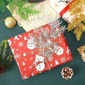Künstliche Tannennadeln, 26,7 cm, glitzernde Tannenstiele, Tannenblätter, Zweige aus künstlicher Zeder, gefrostete künstliche Tannennadeln, Zweige, für Weihnachtsbaum, Kranz, 