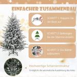 Kunstkerstboom, 135 cm, dennenboom met 160 ledlampen en sneeuw, 8 transformatiemodi, kerstboom met dichte takken