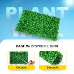 Kunstmatige plantenwand, 8 stuks, 24 x 16 inch, inkijkbescherming, heg, groen, kunstbuxus mplaat, PE, privacybescherming, , 60 x 40 cm, inkijkwerende heg, wanddecoratie, plantenwan