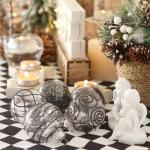 60 mm/2,36 inch onbreekbare doorzichtige plastic kerstbal ornamenten set met glitterschilderij, transparant, doorkijkend, kristallen ballen, kerstboomdecoraties (30 tellingen, zwar