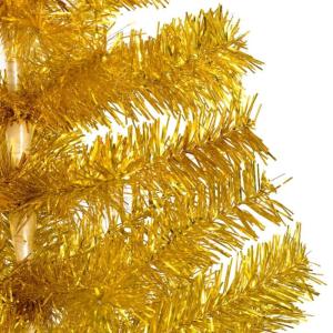 Künstlicher Weihnachtsbaum mit Ständer Christbaum Tannenbaum Kunstbaum Weihnachten Künstlicher Weihnachtsbaum Weihnachtsdeko Gold 180 cm PET