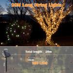 Solar ljuskedja utomhus 22 m 200 LED, 8 Mode Fairy Lights Outdoor Solar, IP44 Weerbestendige Outdoor Fairy Lights voor Kerstmis, Tuin, Tuin, Patio, Bruiloftsdecoraties (Warm Wit)[G