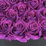 Rozenbox hart, 18 rozen, stevige bloemenbox, zwart, 10 jaar houdbaar, cadeau-idee, decoratieve bloemenbox, paars