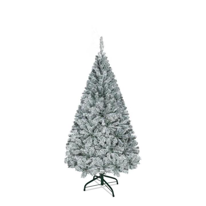 Kunstkerstboom, 150 cm, pvc, automatische kunstkerstboom met standaard, kunstkerstdecoratie, met flocking, sneeuw